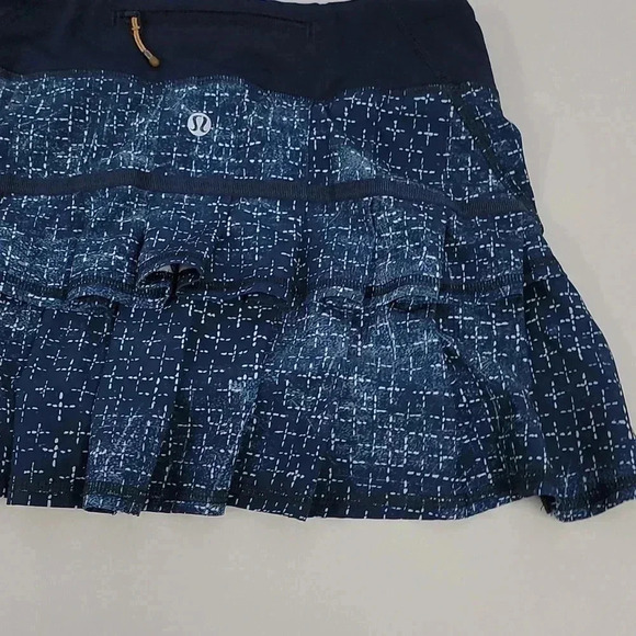 Lululemon Pace Setter Skirt Exploded Sashiko Cross Inkwell Ghost - Picture 10 of 16